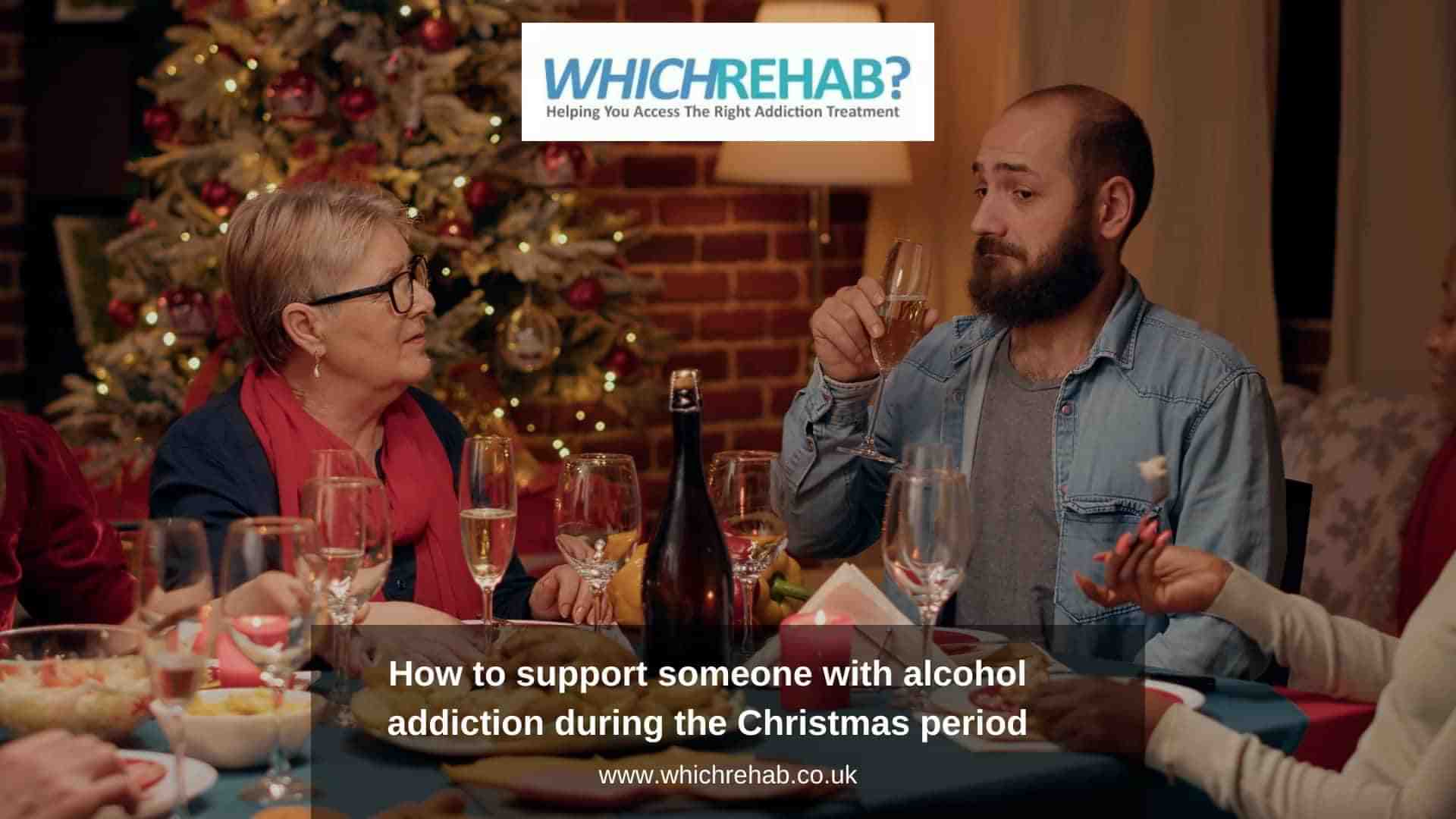 A family sat around the Christmas dinner table - Which rehab